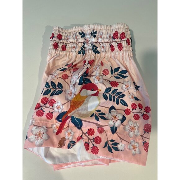Tuff Sport Womens Floral Bird Pink Muay Thai Shorts - Picture 5 of 5